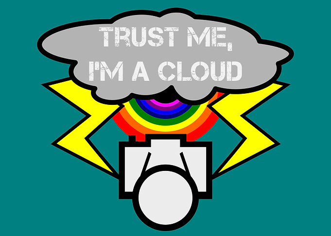 A humorous design, TRUST ME, I'M A CLOUD. This desi ...