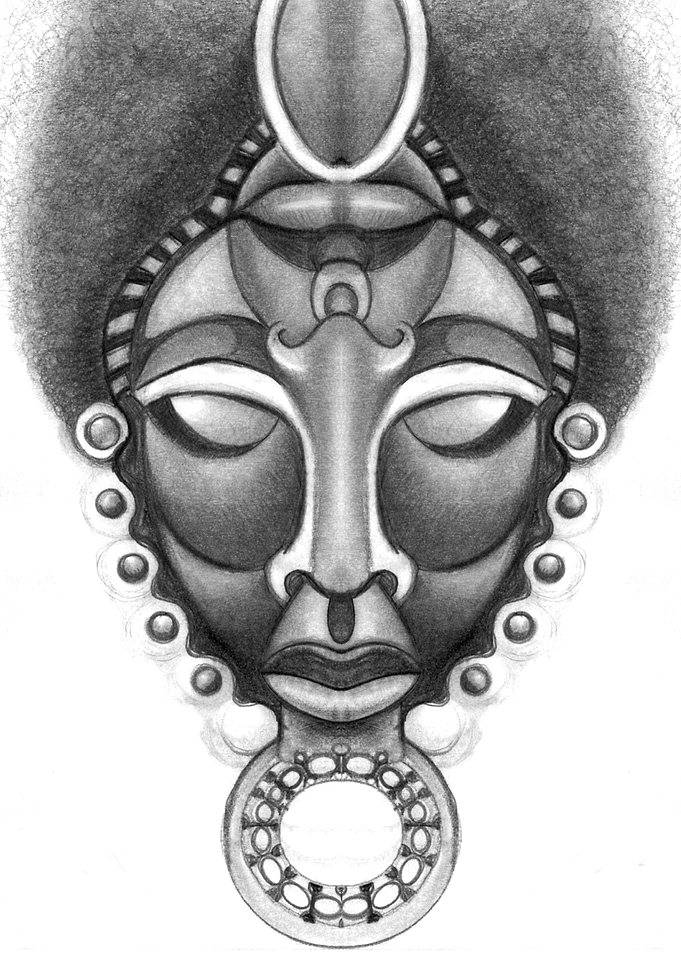 AFRO-DECO is a unique line of mask illustrations.