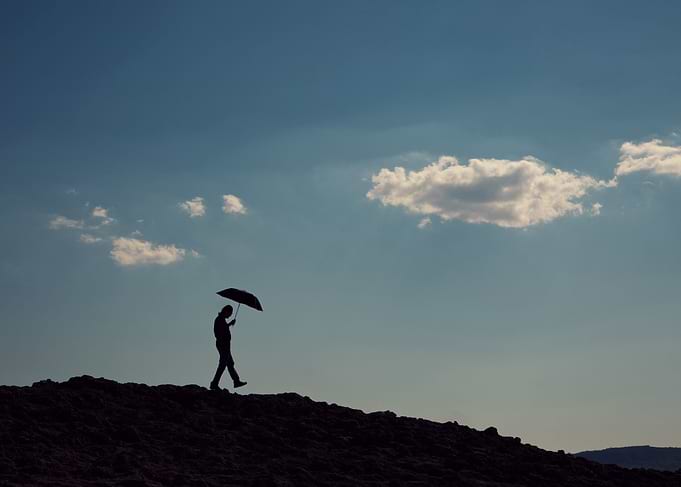 Walking under the clouds