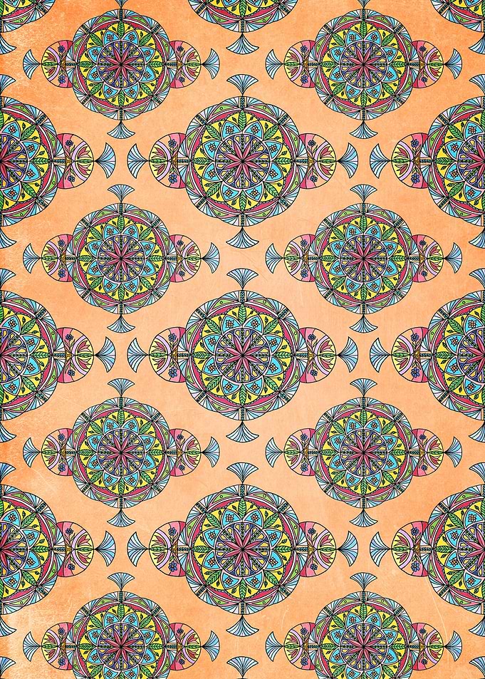 VINTAGE MOROCCAN PATTERN IN PEACH
