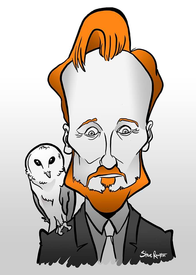 Conan with a Barn Owl