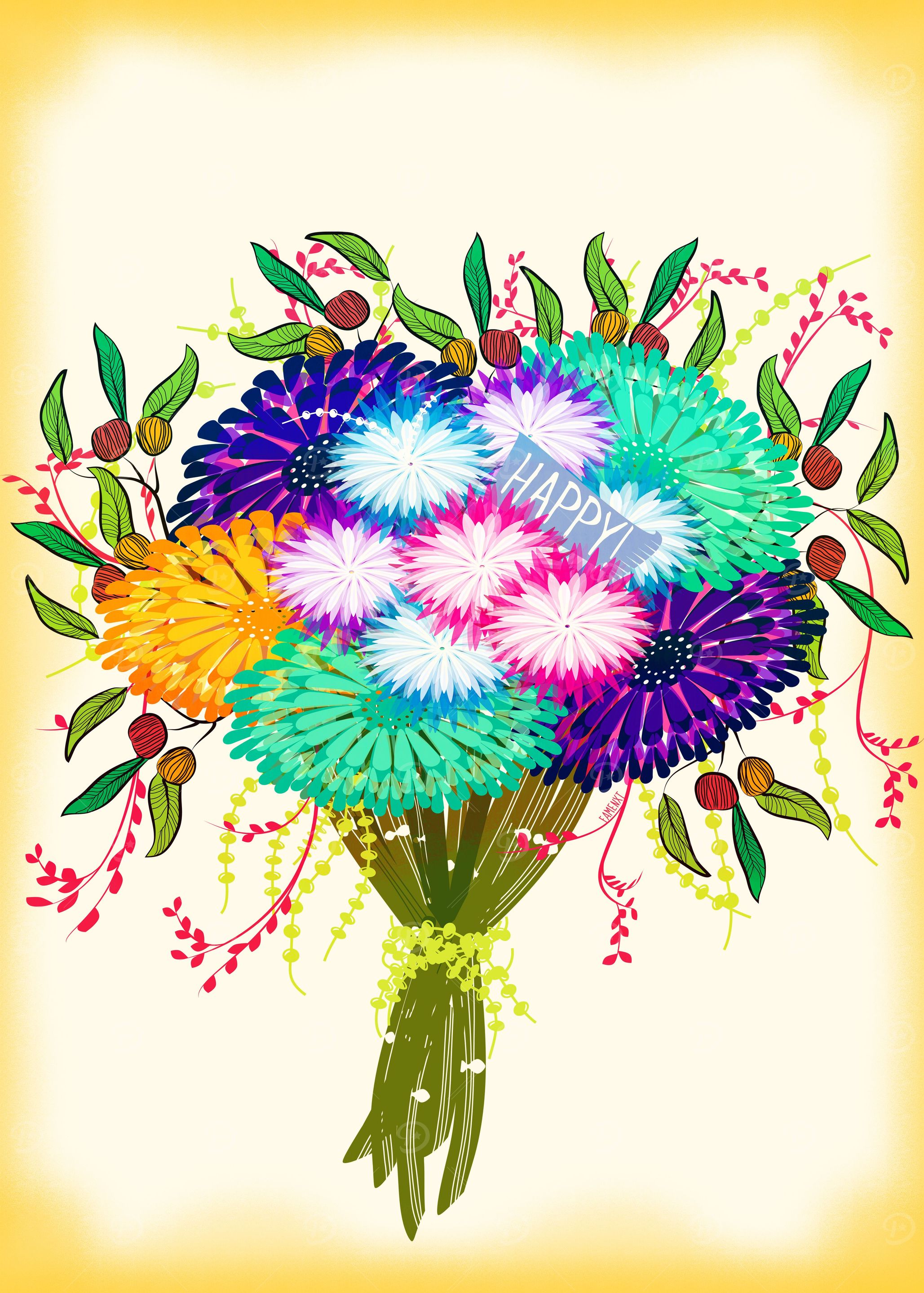 BOUQUET FLOWERS. Happy Flowers Bouquet