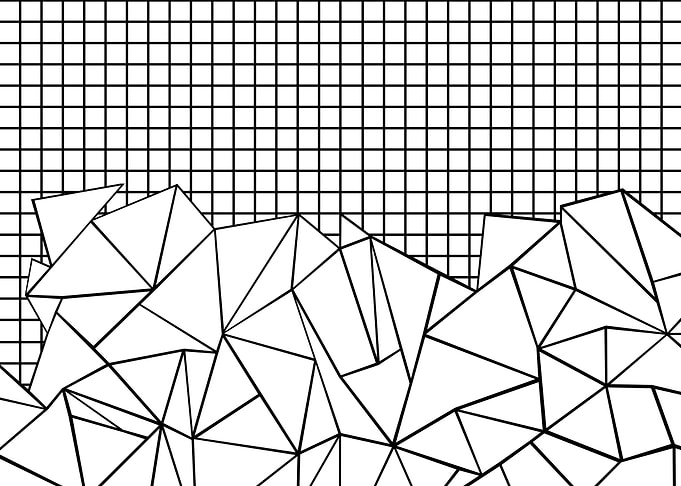Abstraction Grid Black on White