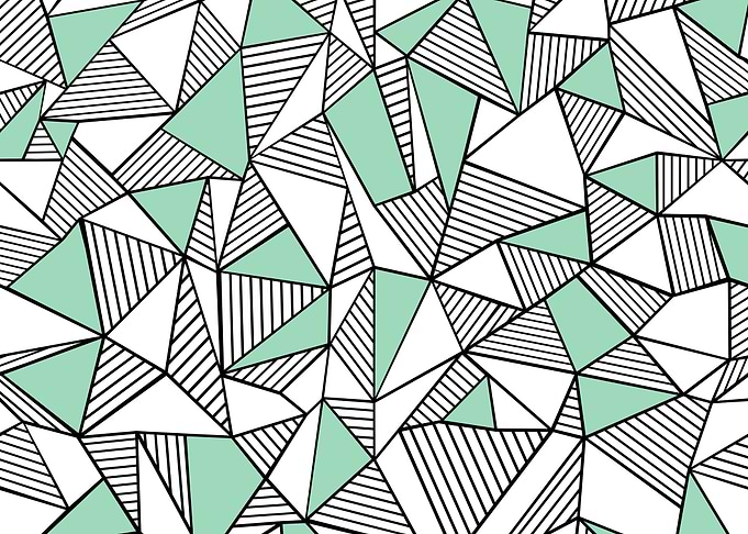 Abstract Lines Colour Block Mint