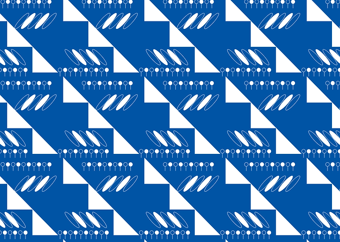 blue on white