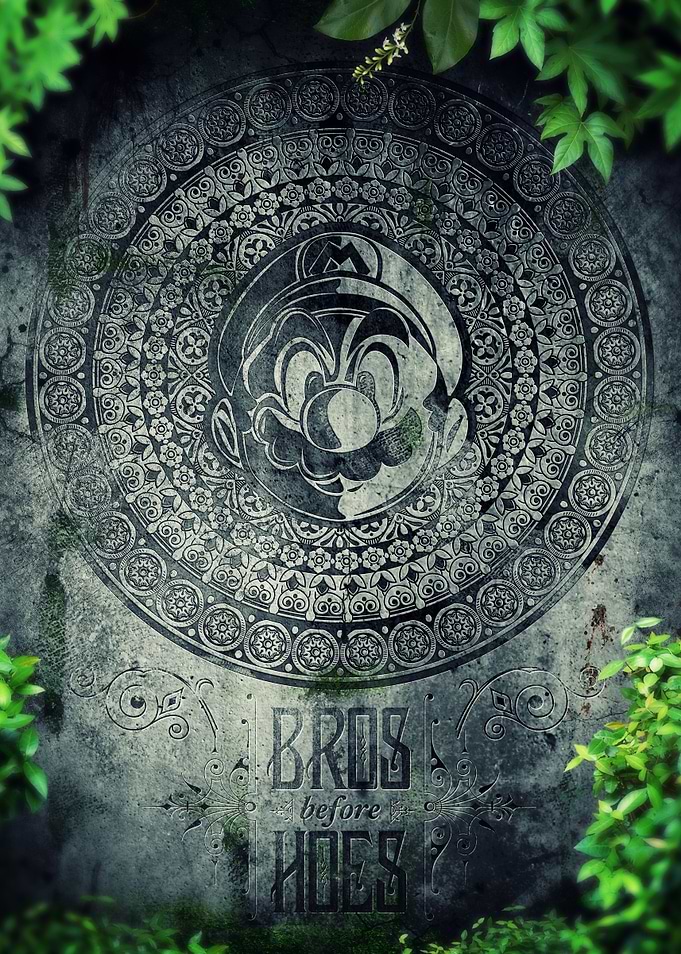 Here Lies Mario digital art of what Mario's tombsto ...