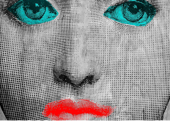 Vintage face pop art by Edward M. Fielding