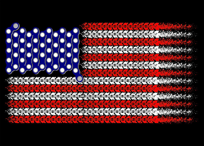 Bike USA. A fun design for MTB riders. The stars and st ...