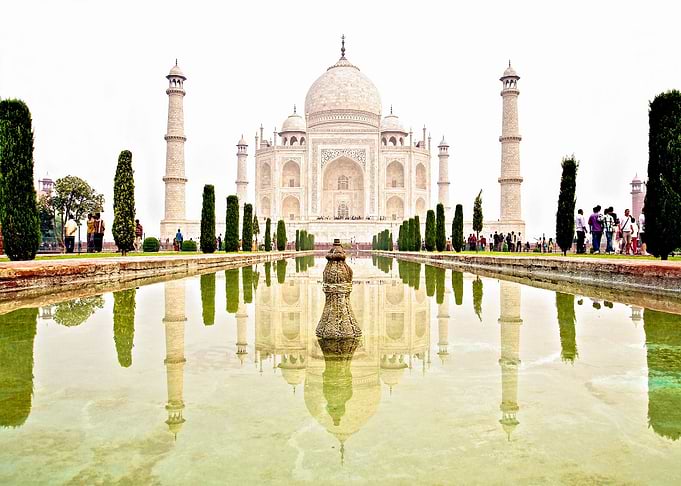 The Taj Mahal at Sunrise in November. Agra, Uttar Prade ...