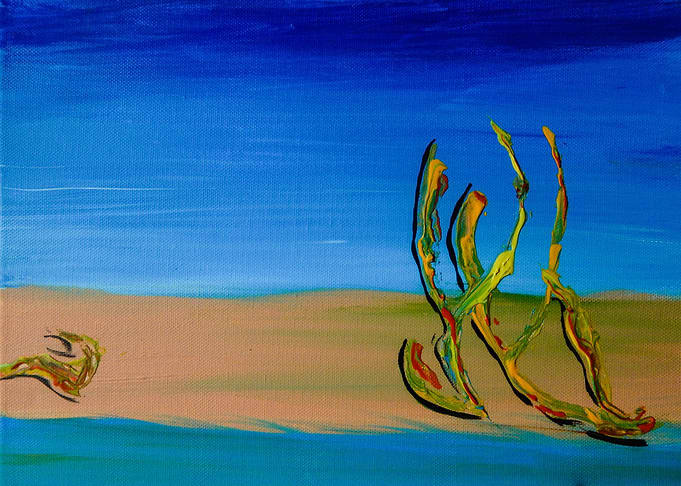 Empty Beach, acrylic on canvas. This abstract beach pai ...