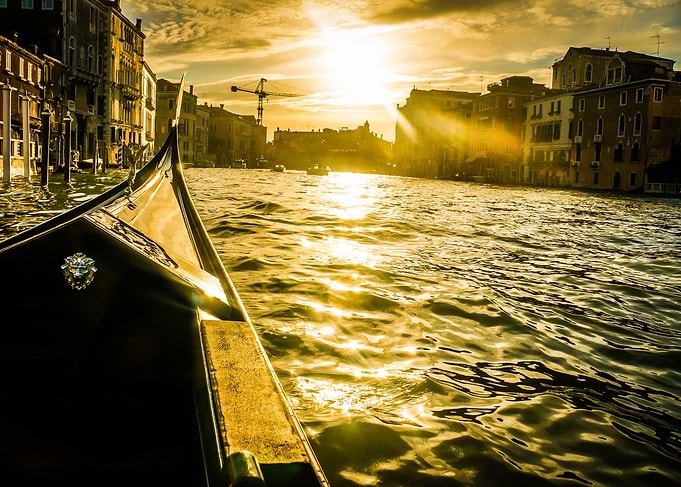 Gondolas in Venice.