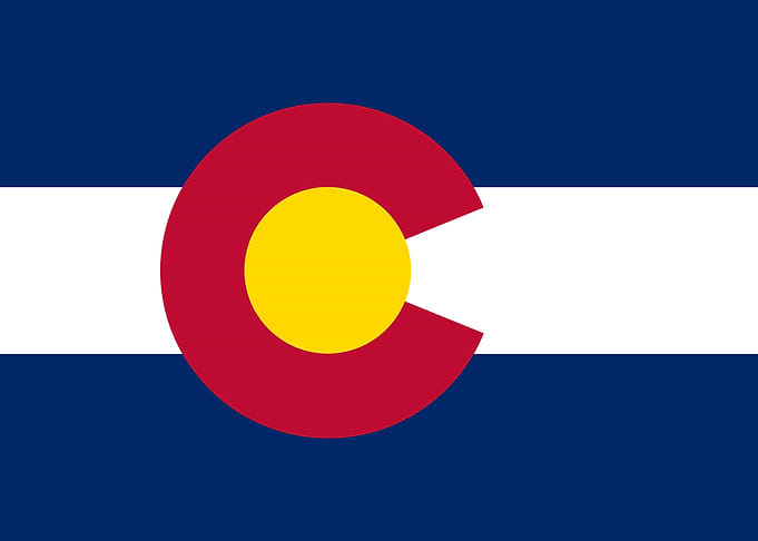 The flag of the state of Colorado, the blue is meant to ...
