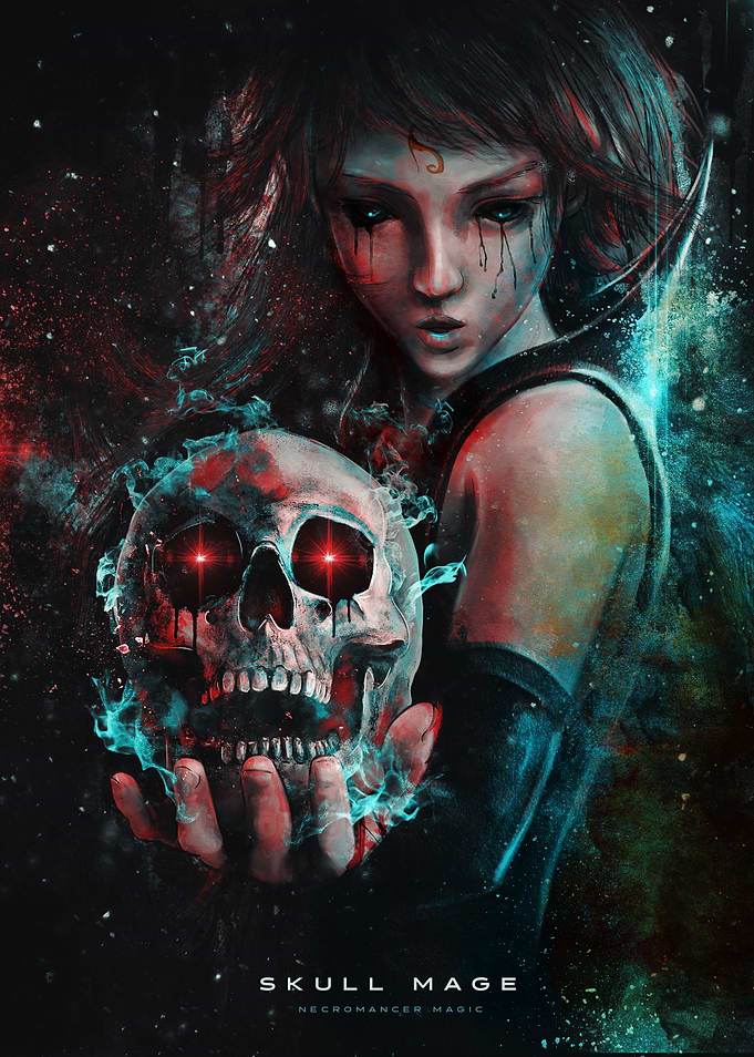 My original character conceptual painting of Skull Mage ...