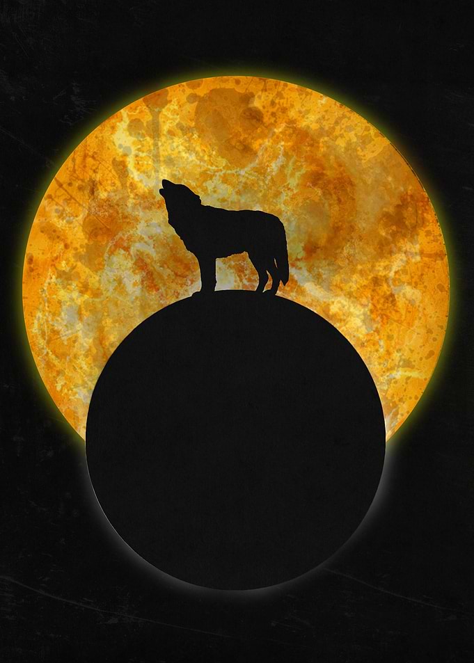 Wolf Howling On The Moon.