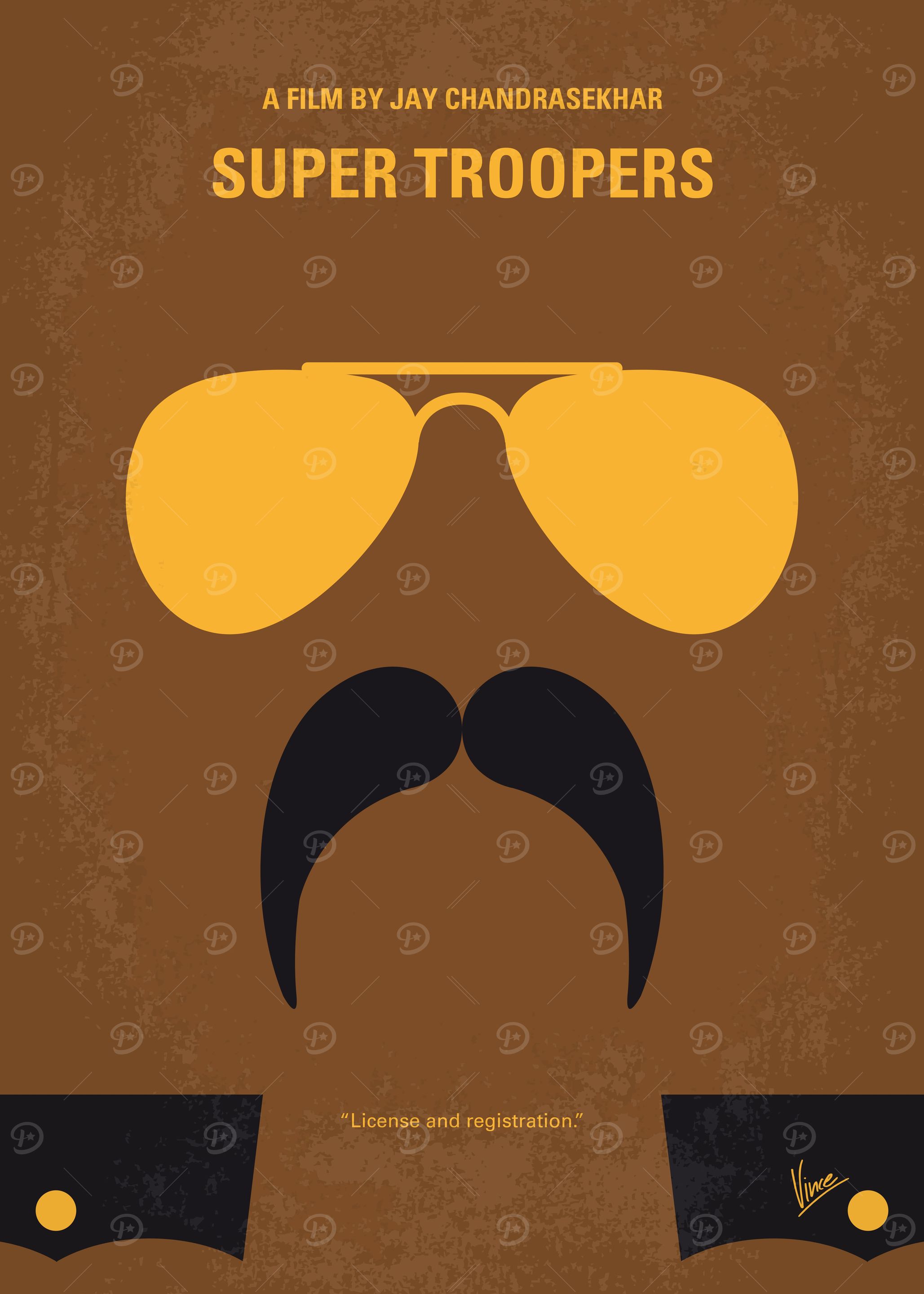 No459 My Super Troopers minimal movie poster Five Verm ...