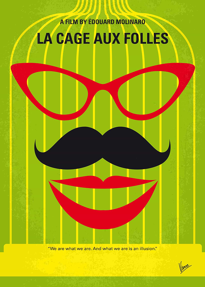 No473 My La cage aux folles minimal movie poster Two g ...