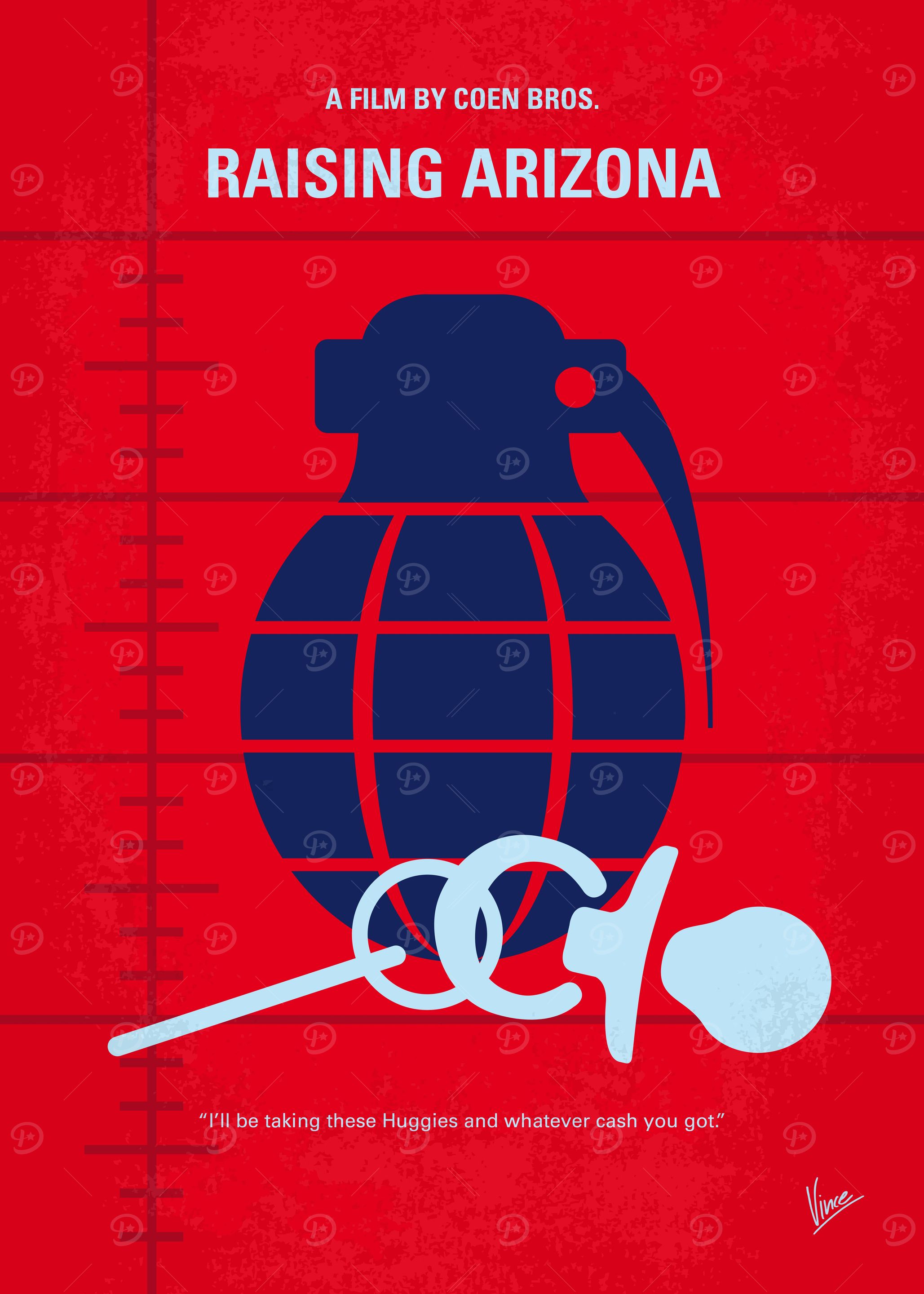 No477 My Raising Arizona minimal movie poster When a c ...