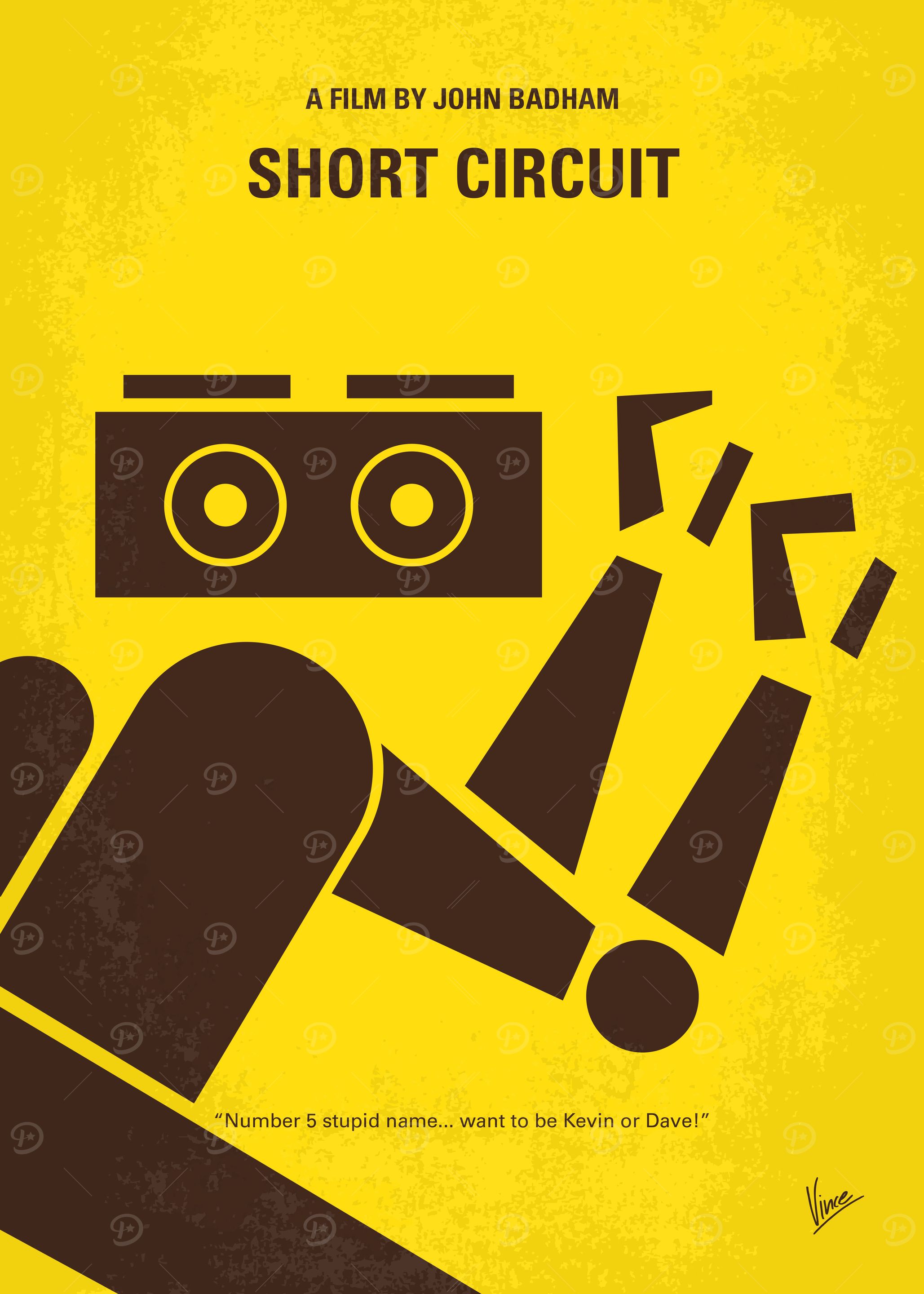 No470 My Short Circuit minimal movie poster Number 5 o ...