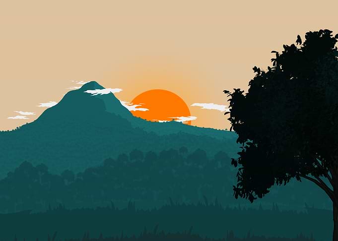 2-D Flat Landscape (second Colour variation)