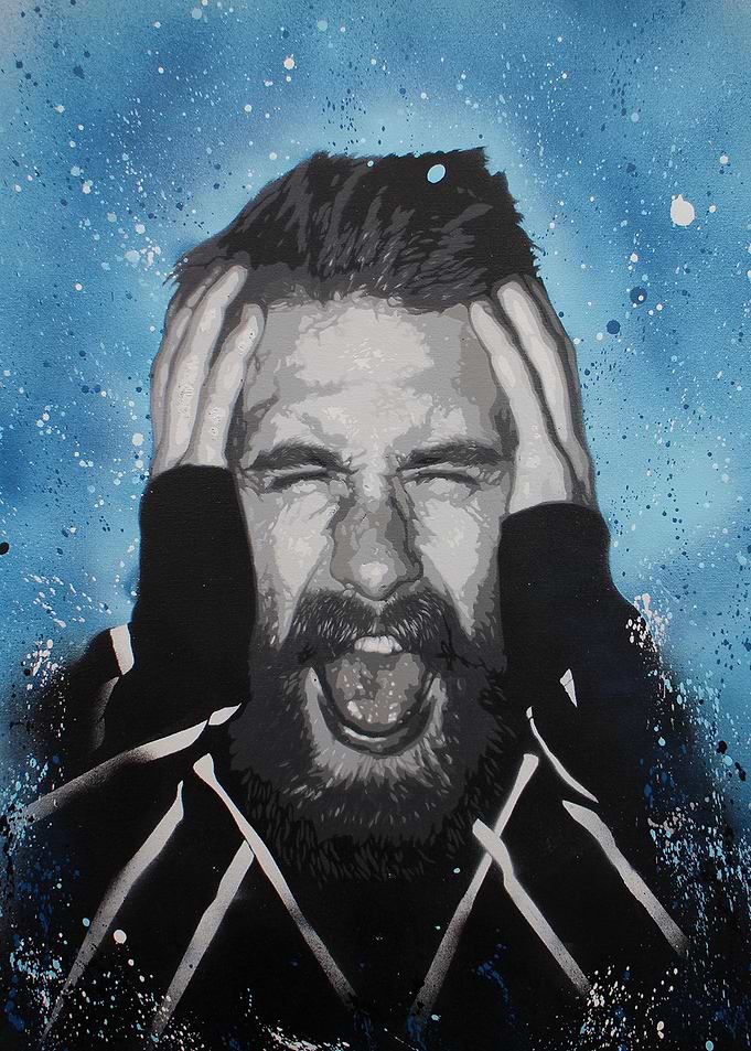 TRISTAN 12 layer Stencil painting. All layers are hand ...