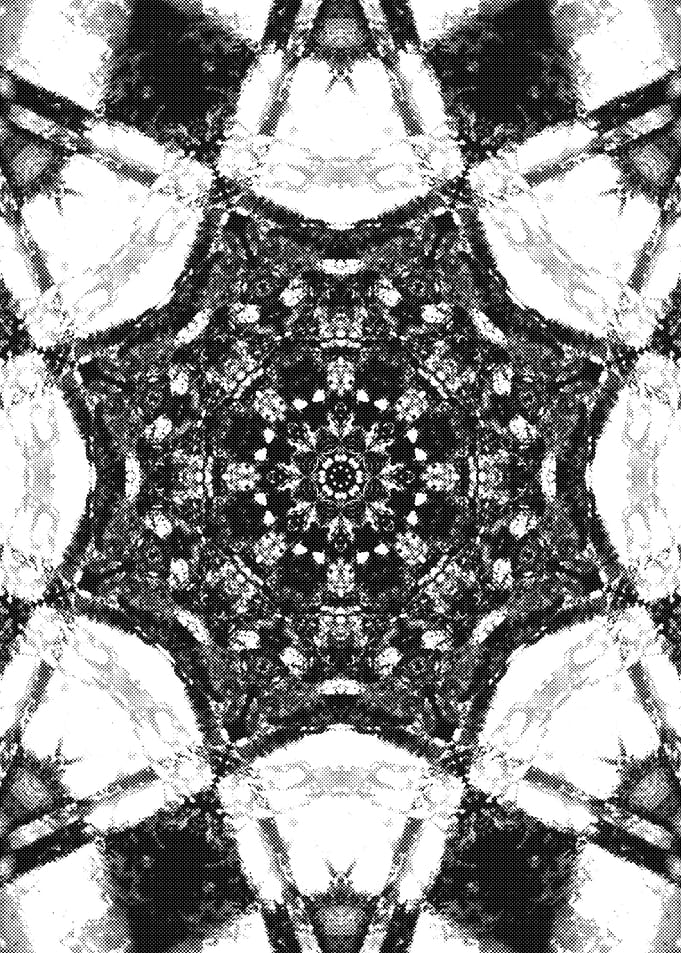 black and white star mandala
