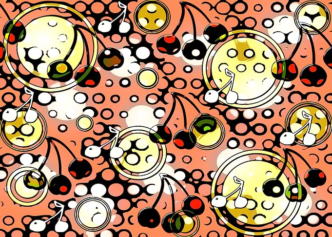 Cherries retro style