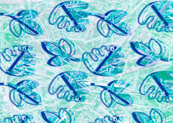 Blue leaves pattern