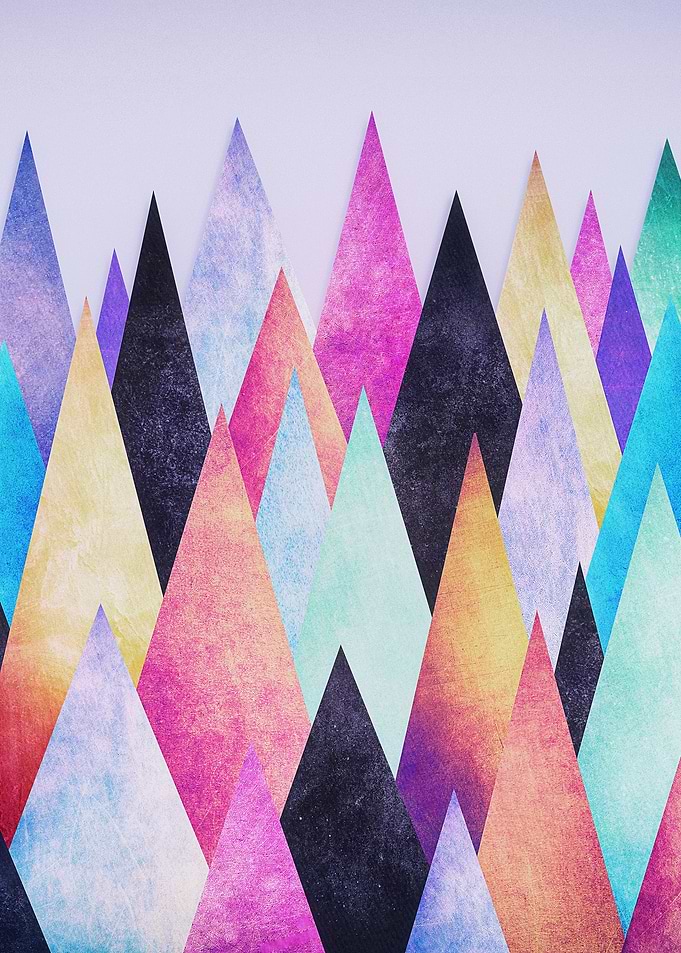Colorful Abstract Geometric Triangle Peak Wood's