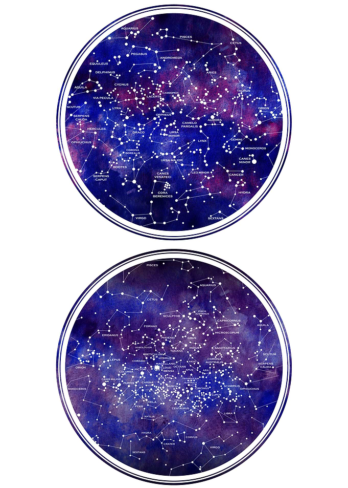 Star Map North and South