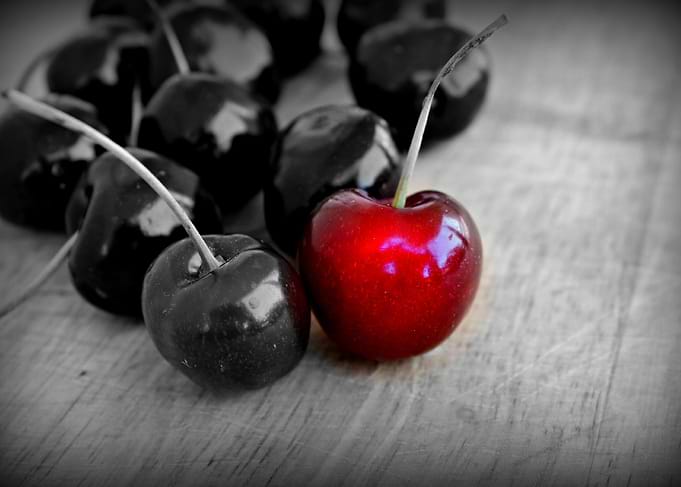 Summer Fruit Luscious-looking and sweet, dark-red cherr ...