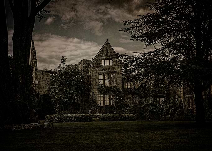 Stately Ruins At Night
