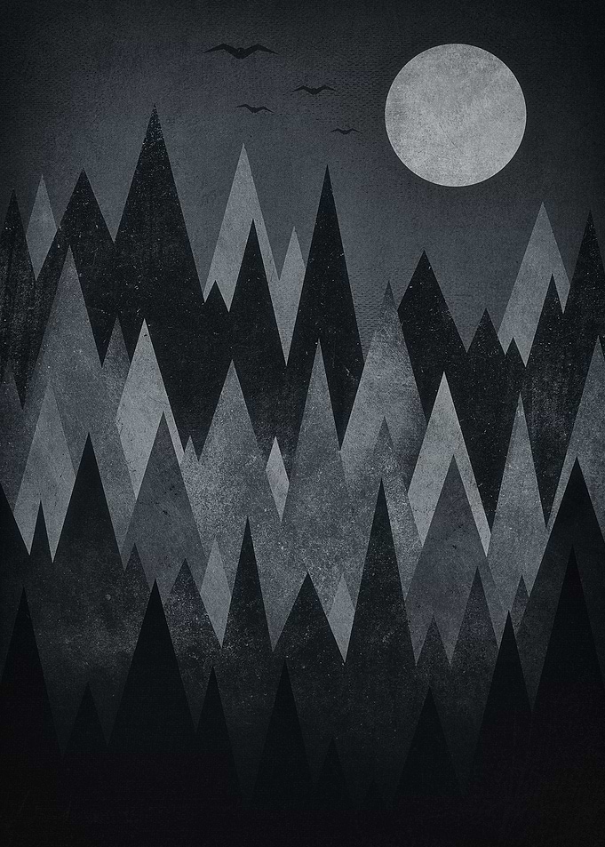 Dark Mystery Abstract Geometric Triangle Peak Wood' ...