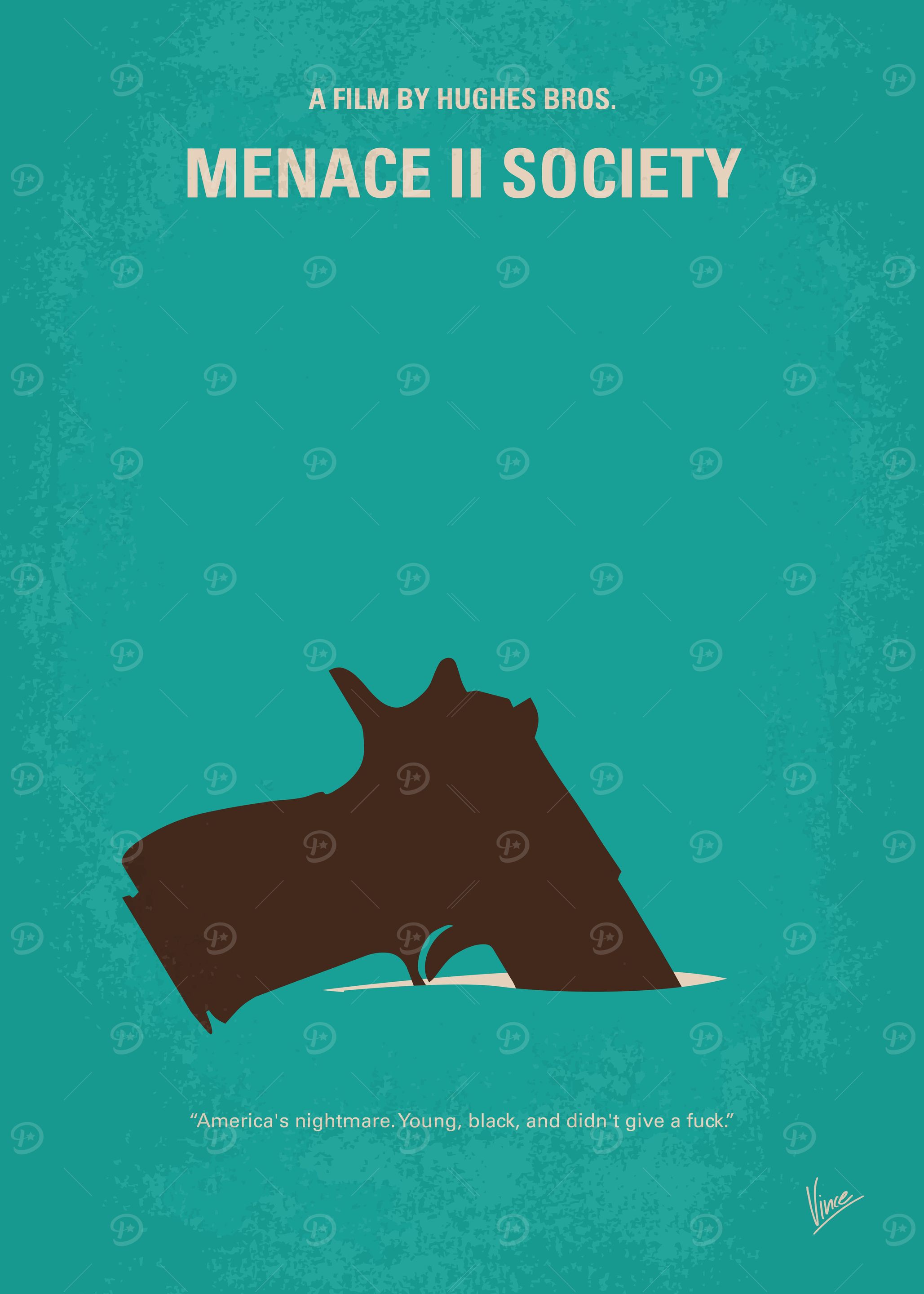 No484 My Menace II Society minimal movie poster A youn ...