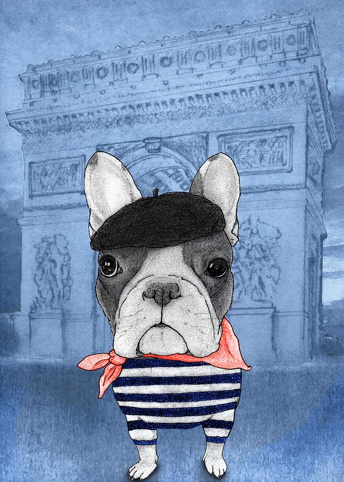 Frenchie With Arc De Triomphe (version2)