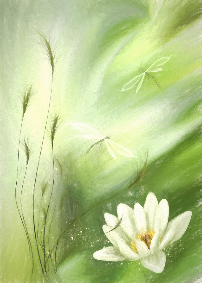 Flowers pastel green collage