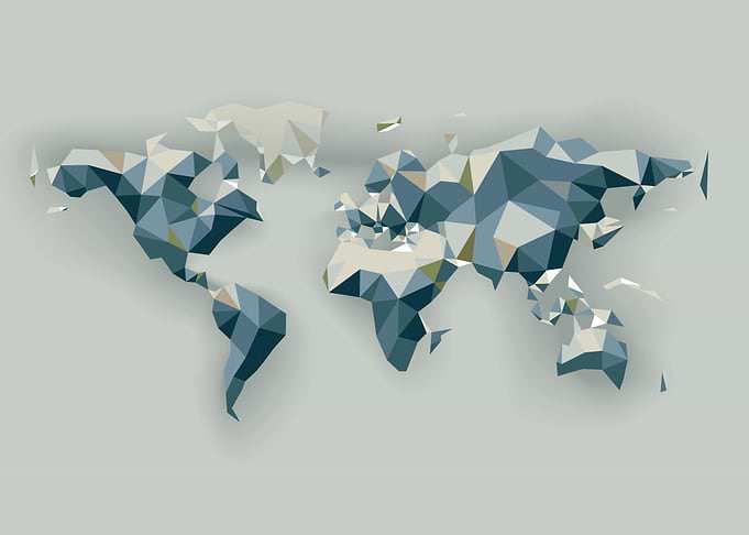 low poly world map