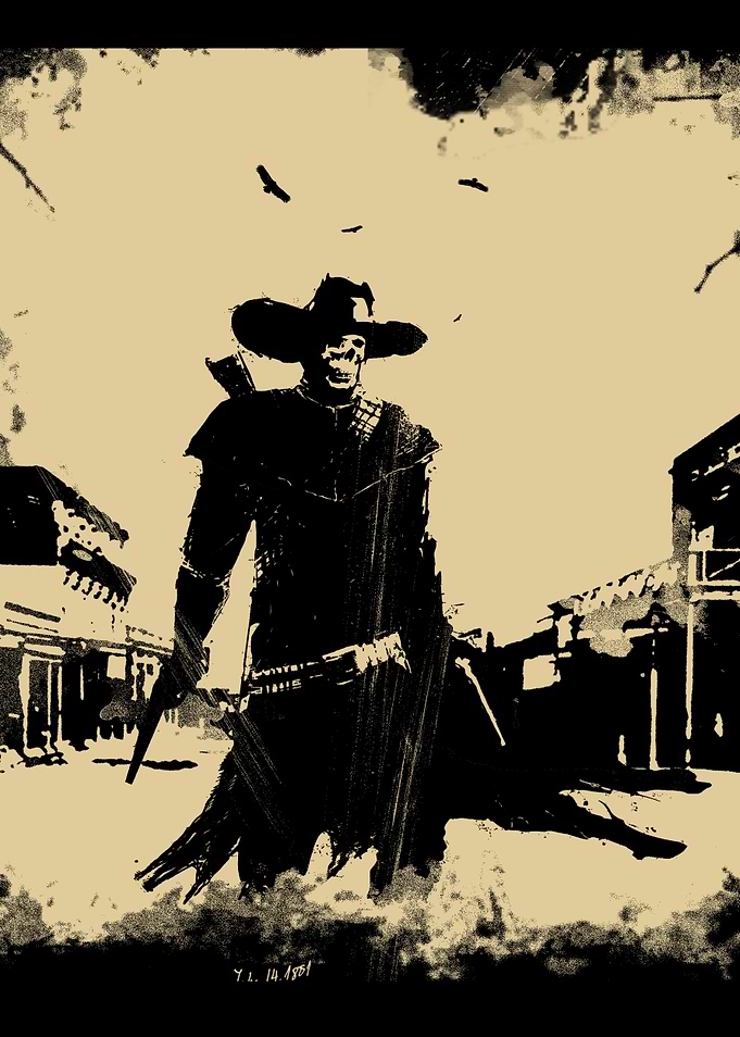 Gunslinger. An old picture taken on July 14, 1881.