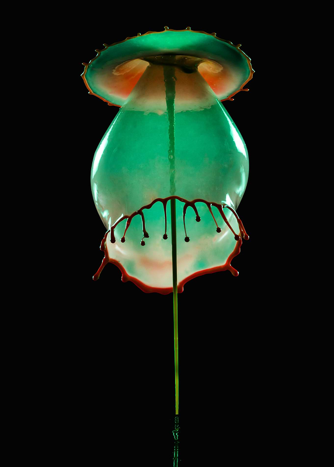Orange and green abstract form