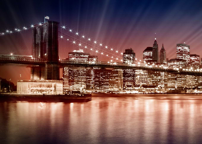 Manhattan NYC Setting Sun