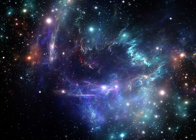 Violet nebula space