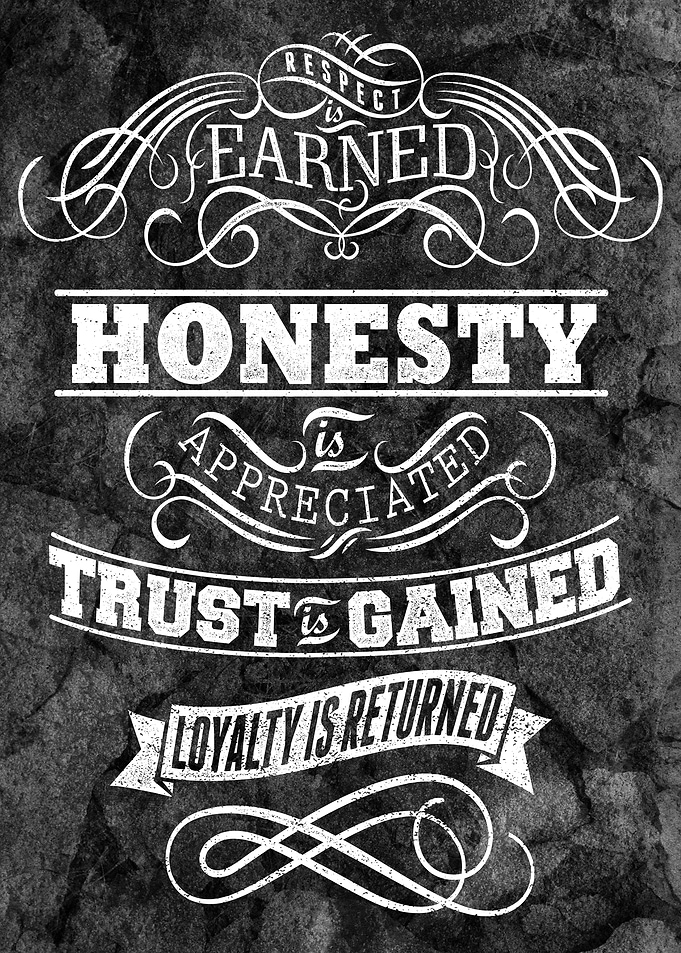Respect is Earned, Honesty is Appreciated, Trust is Gai ...