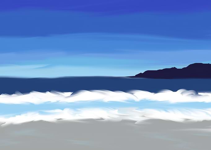 An abstract painting inspired by Californian coast near ...