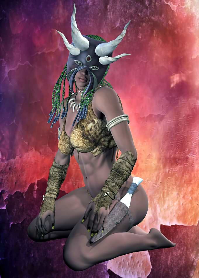 Tribal mask girl