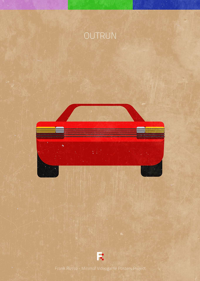 Outrun. Minimal Videogame Poster.