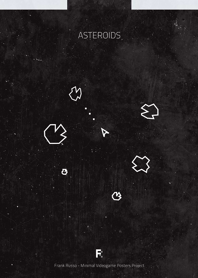 Asteroids. Minimal Videogame Poster.