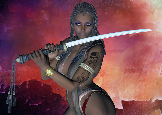 Samurai Warrior sword girl
