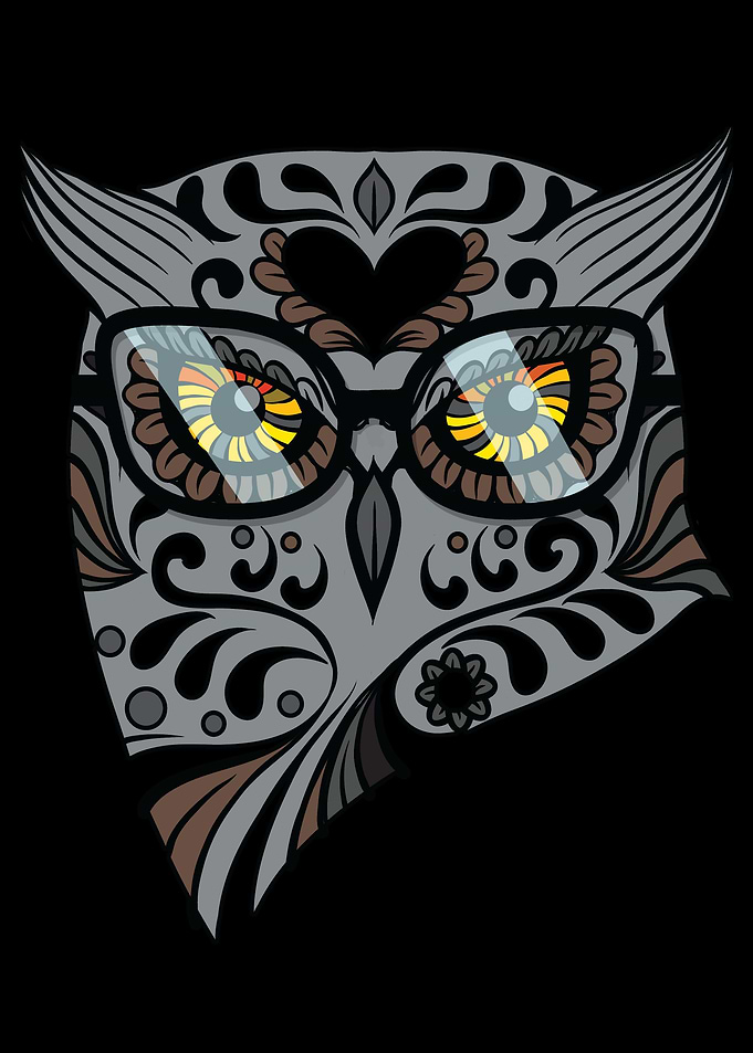 Hipster Owl With Glasses