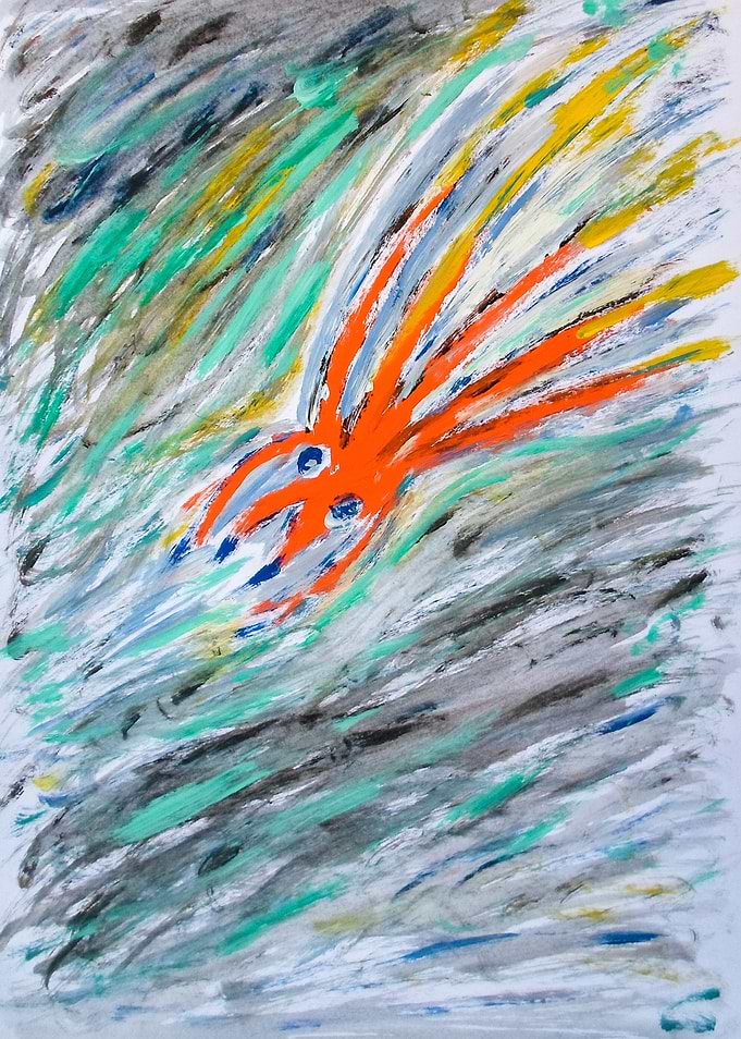 Deep Sea. A semi-abstract featuring a deep sea creature ...