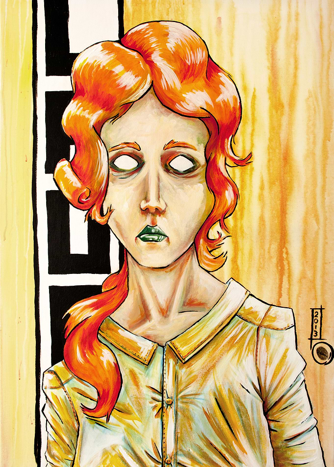 'Laure' is the portrait of a red head woman. Keywords : ...