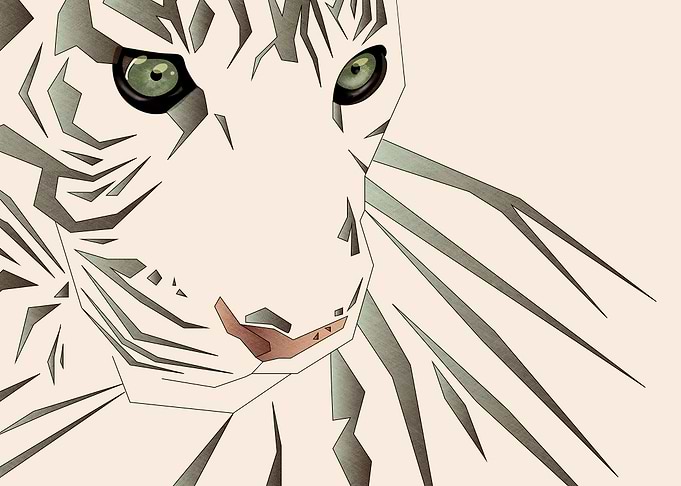 Tiger's Tranquility - Digital Art